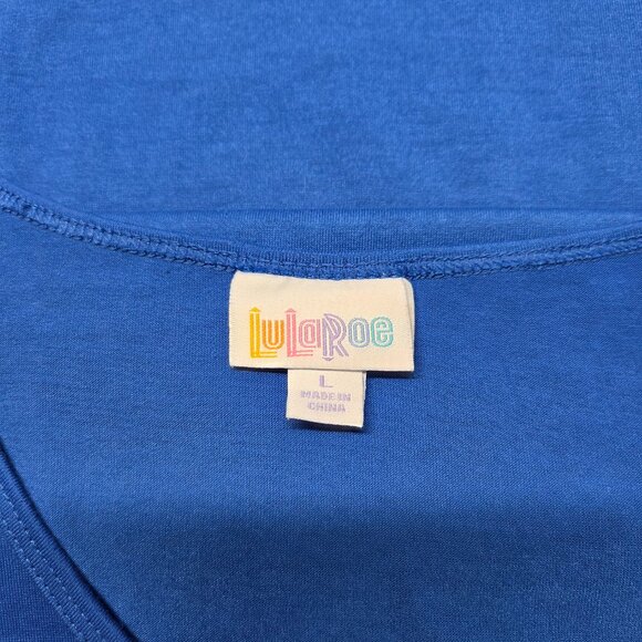 Lularoe Large Bright Blue Summer Casual Sleeveless Tank Maxi Dress - Picture 6 of 7